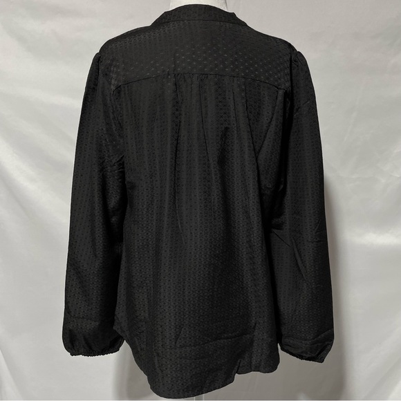 New Band Of The Free Crossover V-Neck Long Sleeve Top Hallie Black Size Medium - Picture 11 of 16